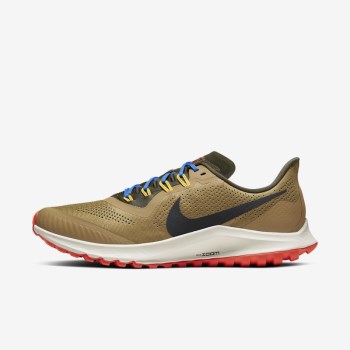 Nike Air Zoom Pegasus 36 Trail - Férfi Túracipő - Khaki/Világos Piros